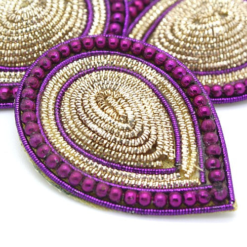 PURPLE GOLD TEAR DROP MOTIF - sarahi.NYC