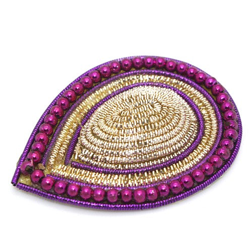 PURPLE GOLD TEAR DROP MOTIF - sarahi.NYC