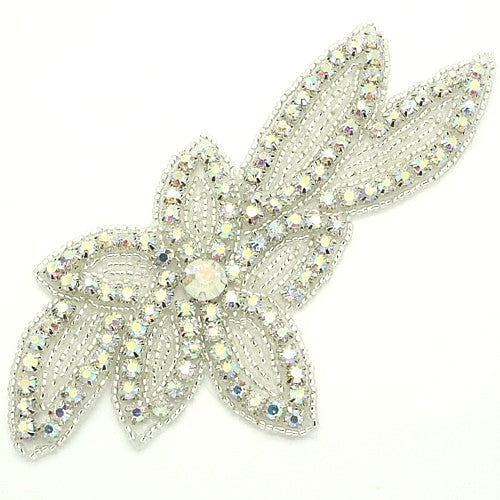 IRIDESCENT CRYSTAL FLORAL  APPLIQUE  - sarahi.NYC