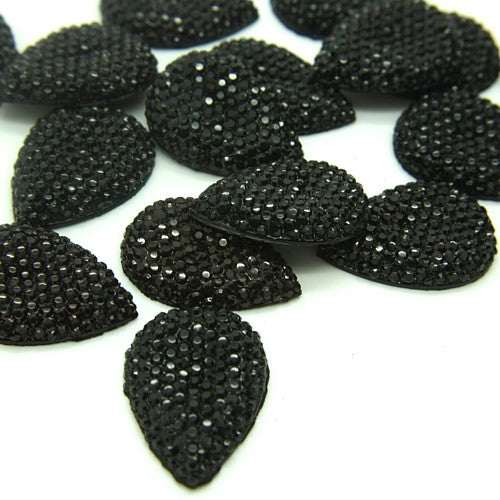 PACK OF 5 - BLACK  FLAT BACK GEMS - sarahi.NYC