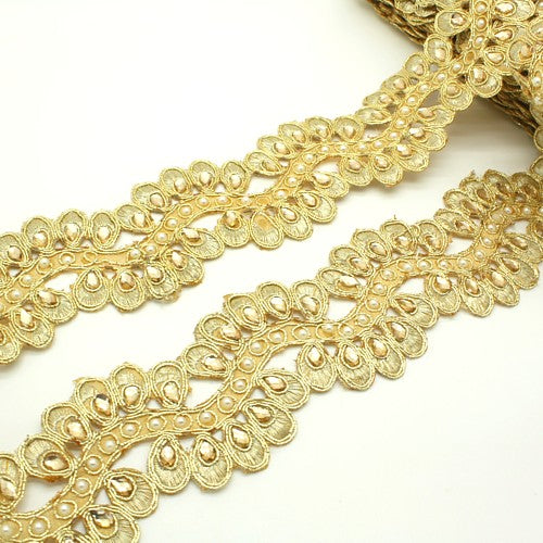 GOLD FABRIC RHINESTONE TRIM - sarahi.NYC