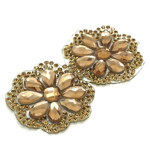 BROWN RHINESTONE MOTIF PAIR  - sarahi.NYC