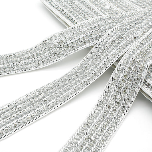 WHITE SILVER CRYSTAL DIAMONTE TRIM - sarahi.NYC