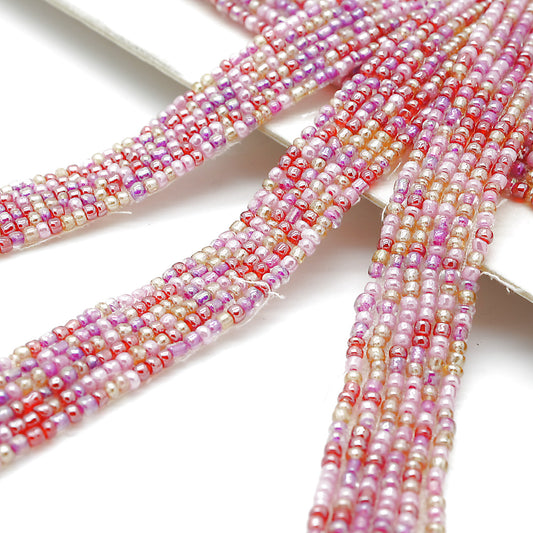 PINK BLUE MULTI BEADED TRIM - sarahi.NYC