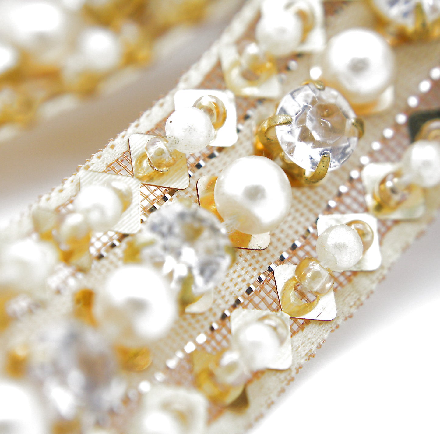 GOLD PEARL RHINESTONE TRIM - sarahi.NYC