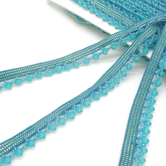 TURQUOISE BEADED EDGING TRIM - sarahi.NYC