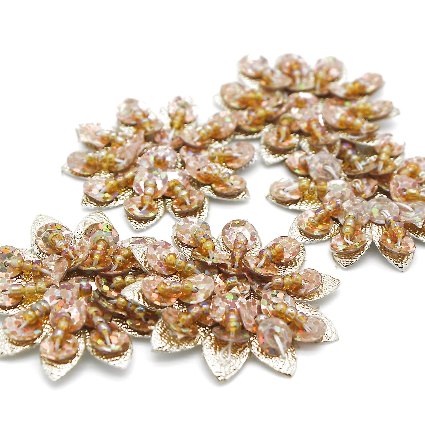 GOLD SEQUIN FLOWER PACK OF 5 - sarahi.NYC