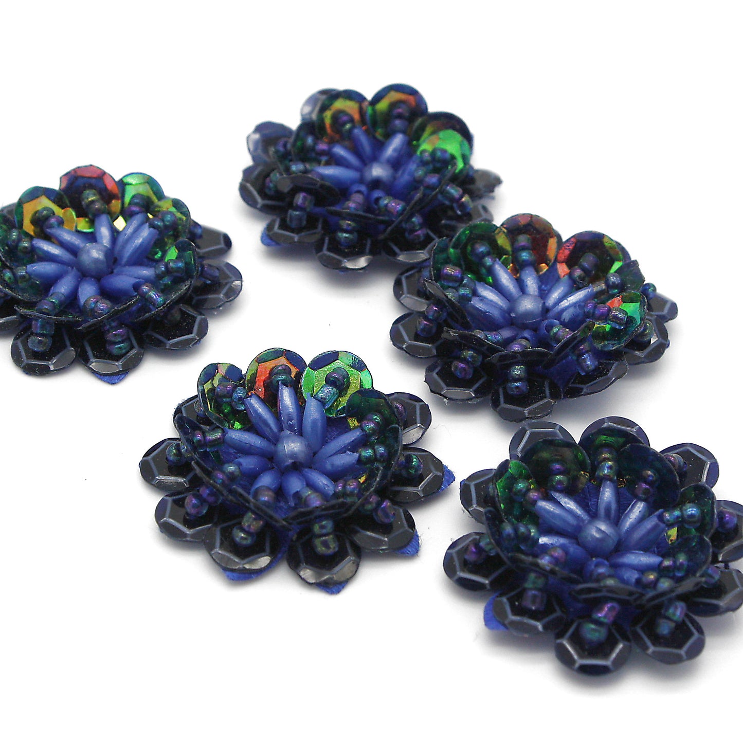 BLUE SEQUIN FLOWER PACK 5 - sarahi.NYC