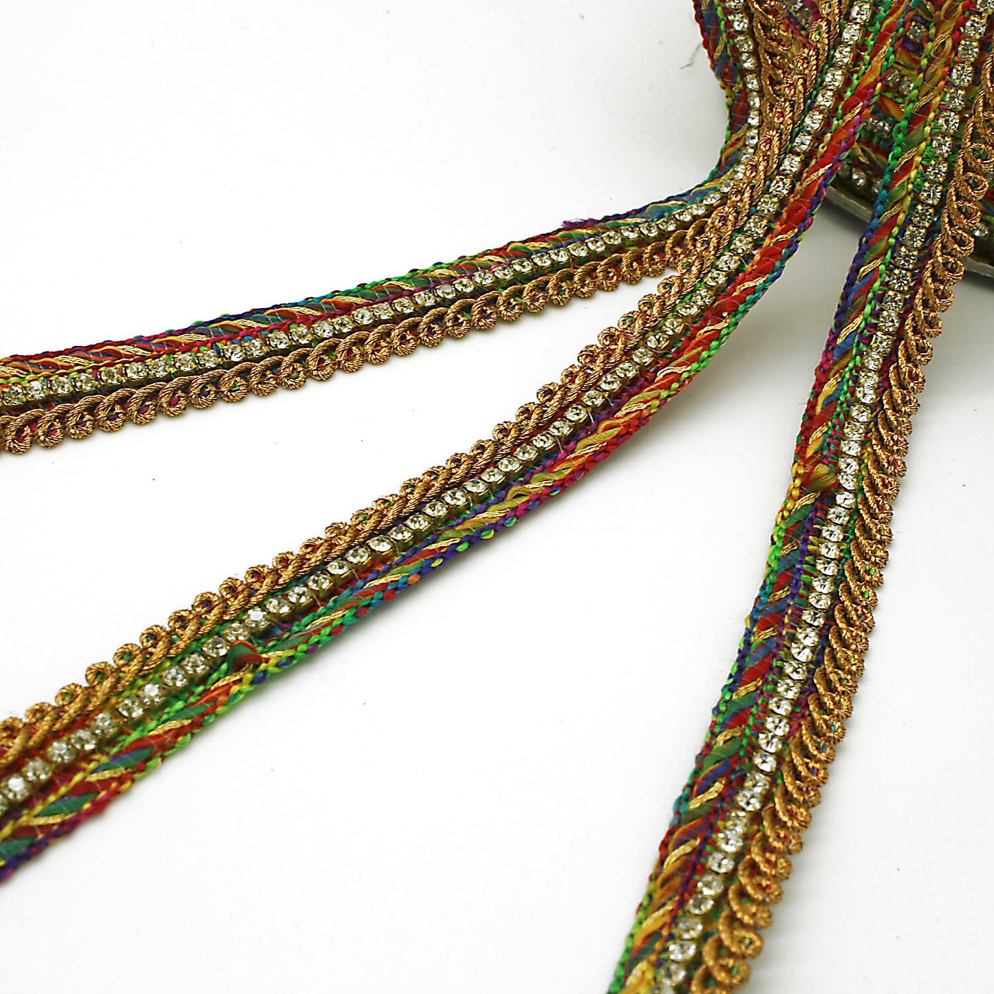 MULTI COLOR CRYSTAL WOVEN TRIM - sarahi.NYC