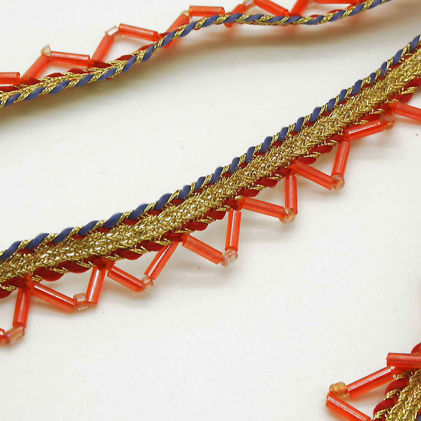 ORANGE BEADED FRINGE - sarahi.NYC