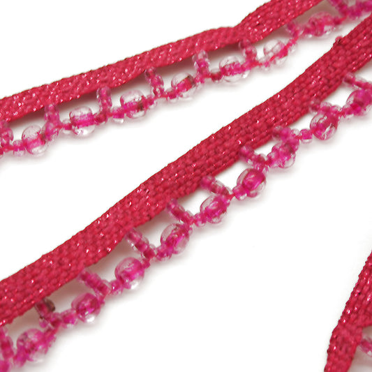 PINK BEADED FRINGE TRIM - sarahi.NYC