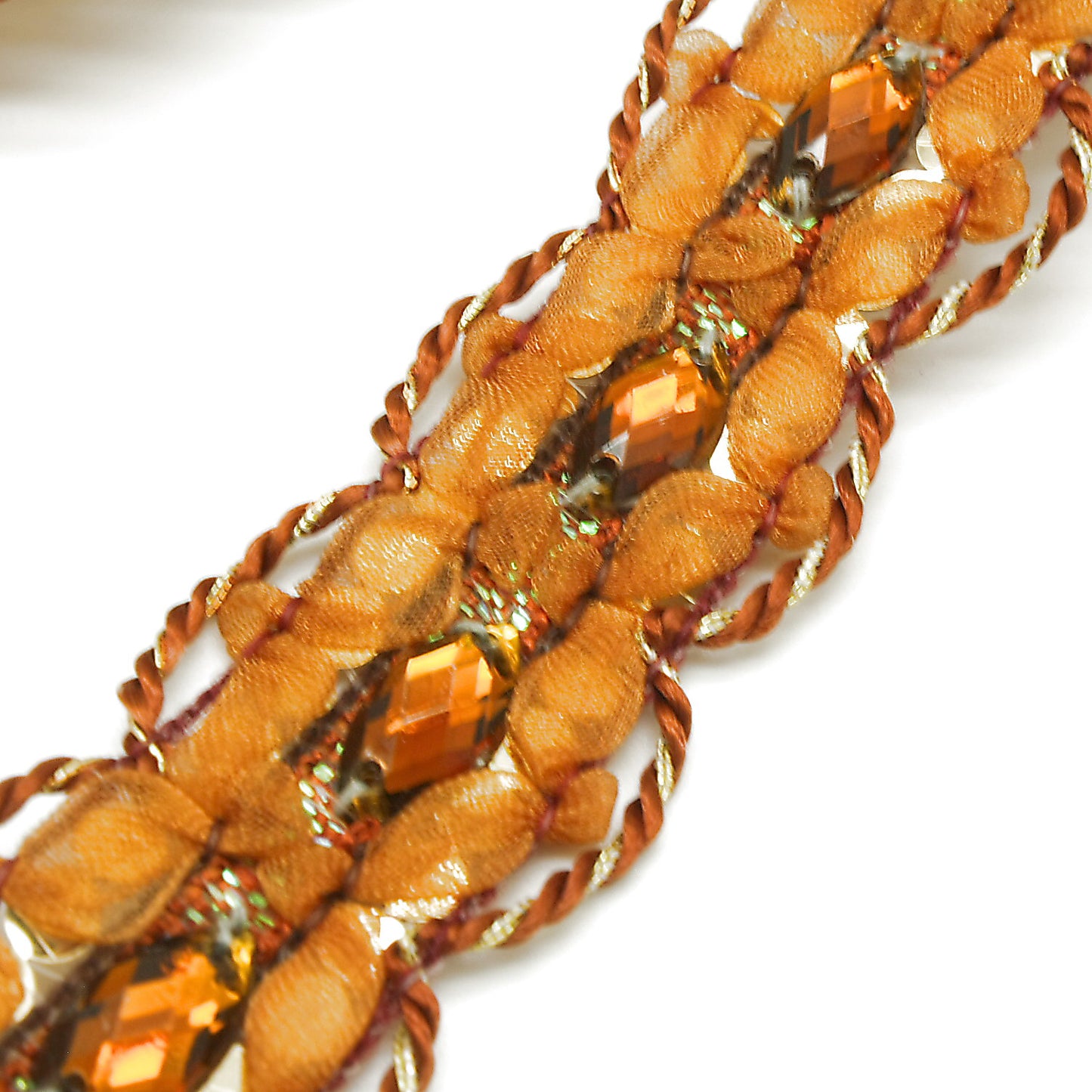 RUSTY ORANGE RHINESTONE  TRIM - sarahi.NYC