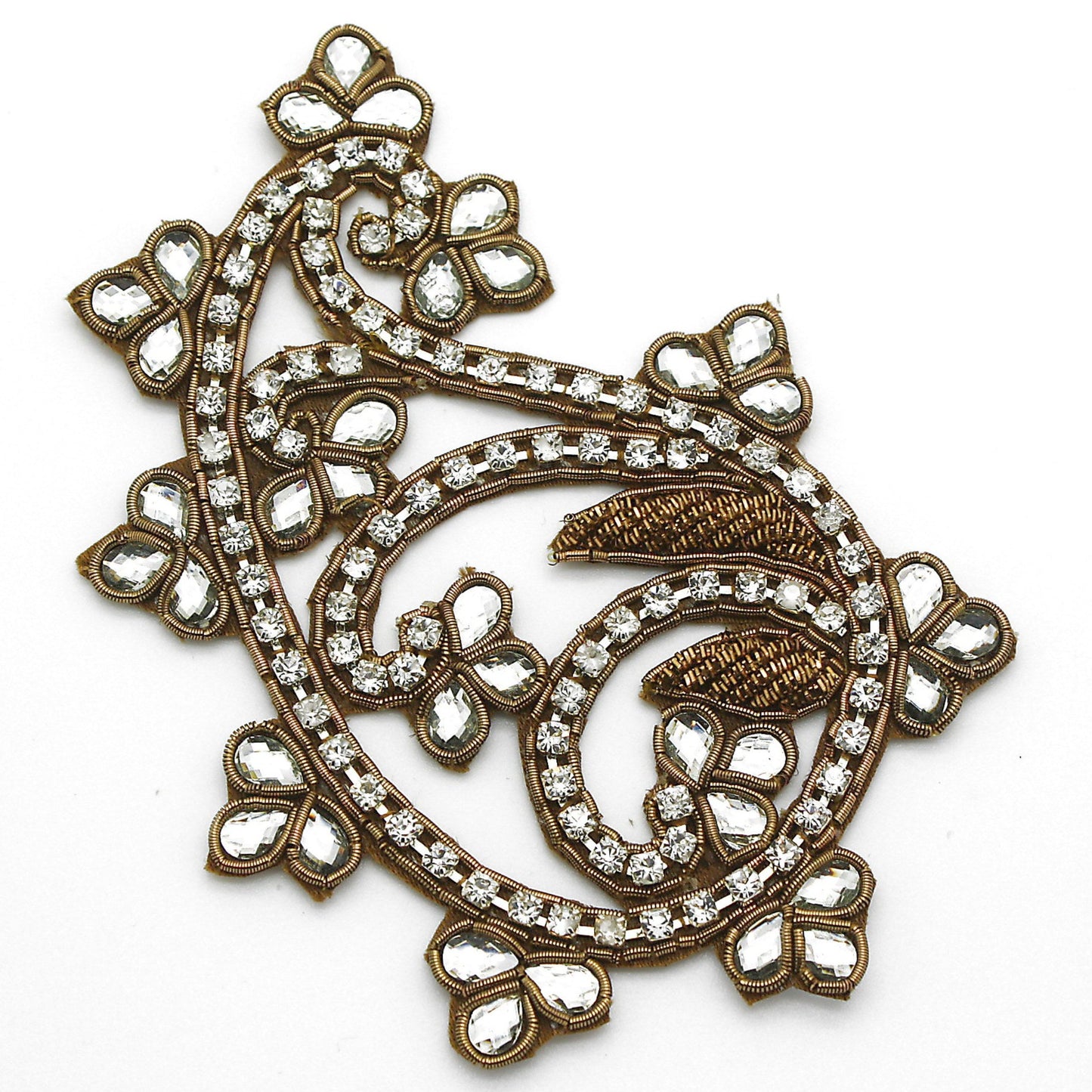 BROWN SILVER RHINESTONE APPLIQUE - sarahi.NYC