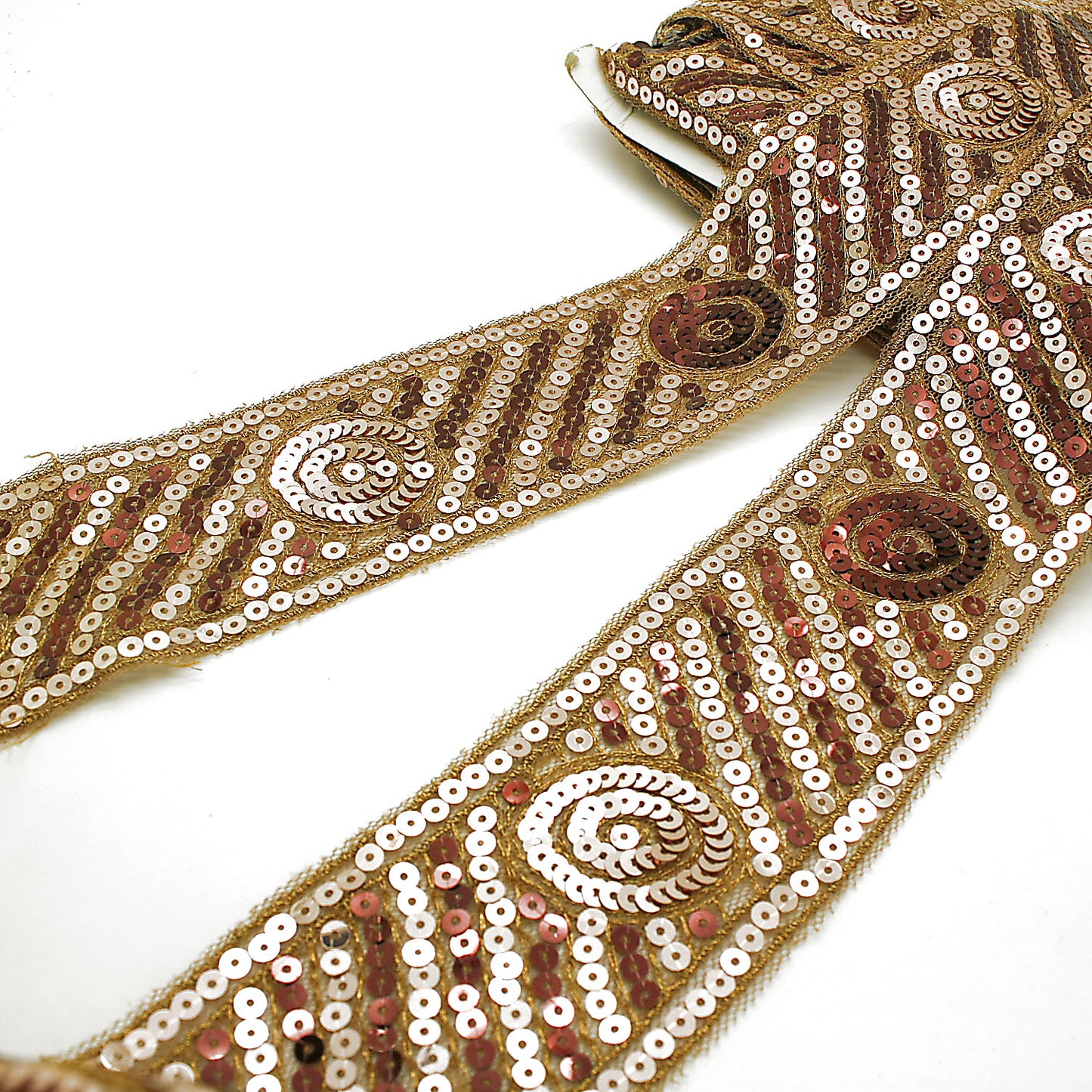 BROWN COFFEE SEQUIN RIBBON TRIM - sarahi.NYC