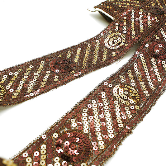 BROWN SEQUIN RIBBON TRIM - sarahi.NYC