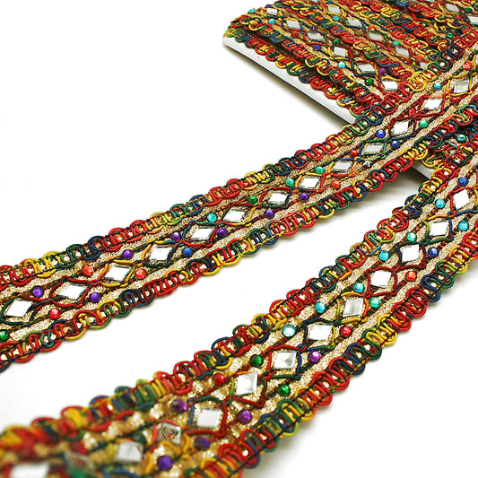 MULTICOLOR  RHINESTONE MIRROR TRIM - sarahi.NYC