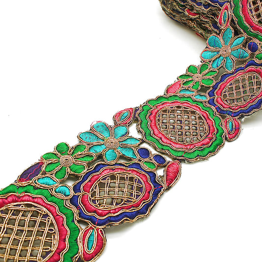 MULTICOLOR EMBROIDERED TRIM - sarahi.NYC