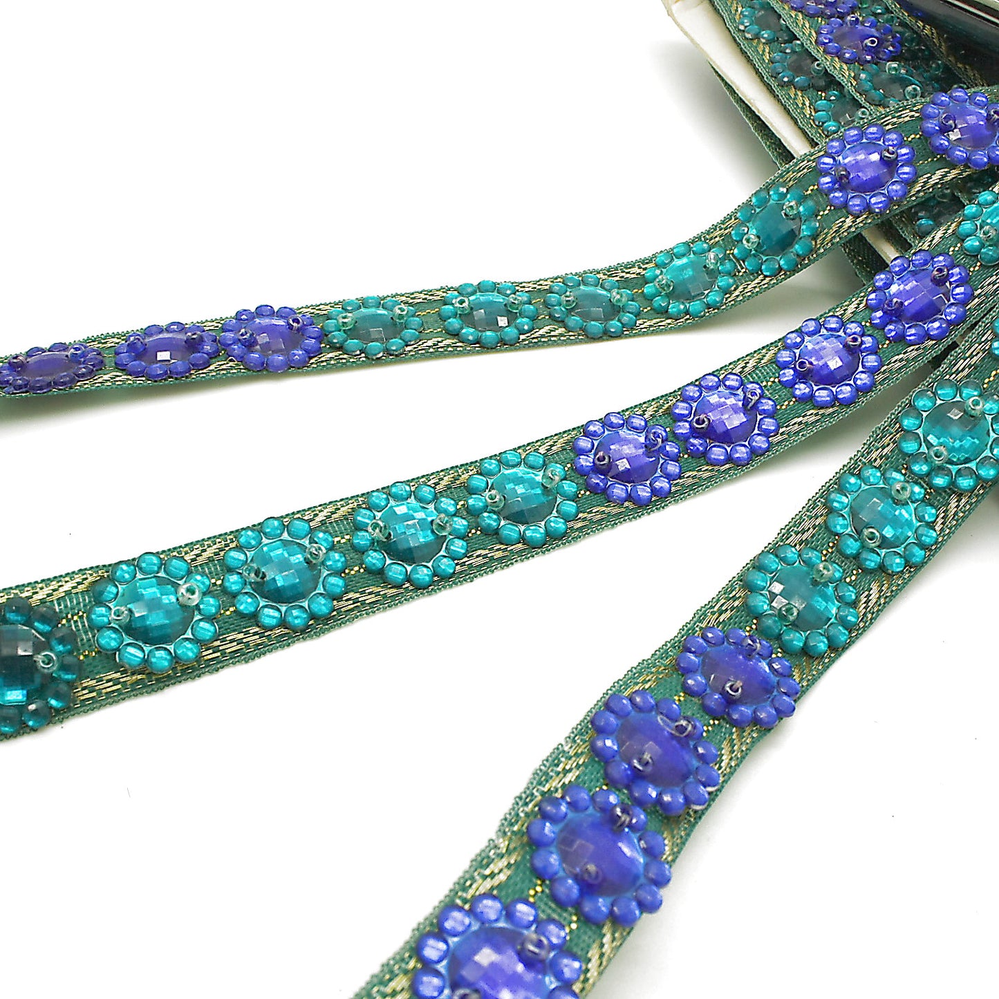 BLUE GREEN GEM TRIM - sarahi.NYC