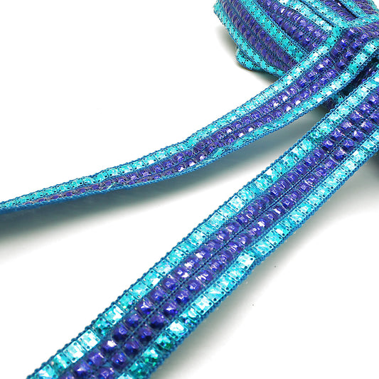 TURQUOISE BLUE METALLIC TRIM - sarahi.NYC