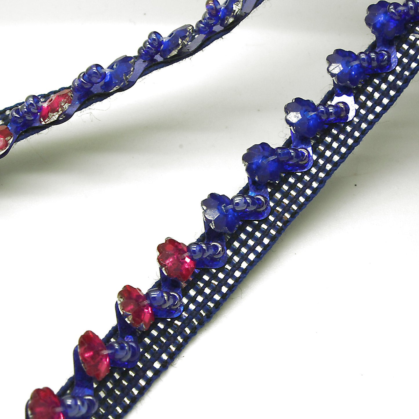 BLUE PINK BEADED EDGING TRIM - sarahi.NYC