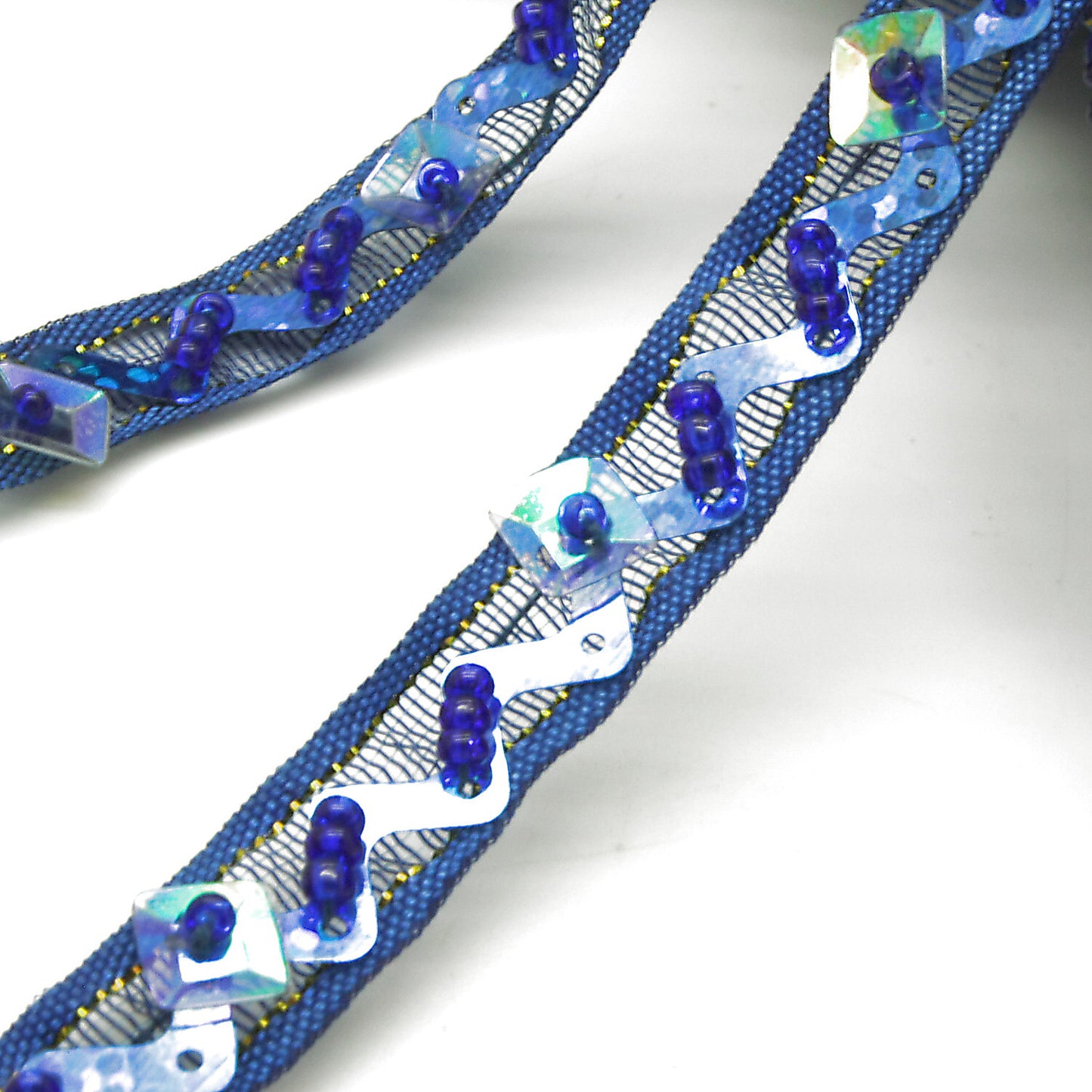 BLUE SEQUIN BEADE TRIM - sarahi.NYC