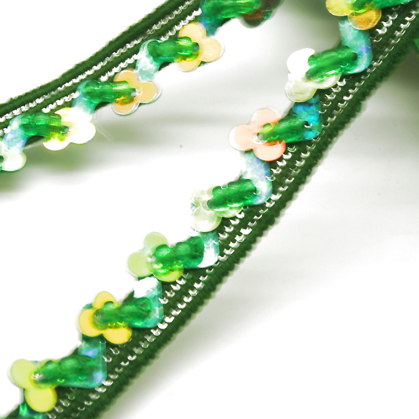 GREEN SEQUIN BEADED TRIM - sarahi.NYC