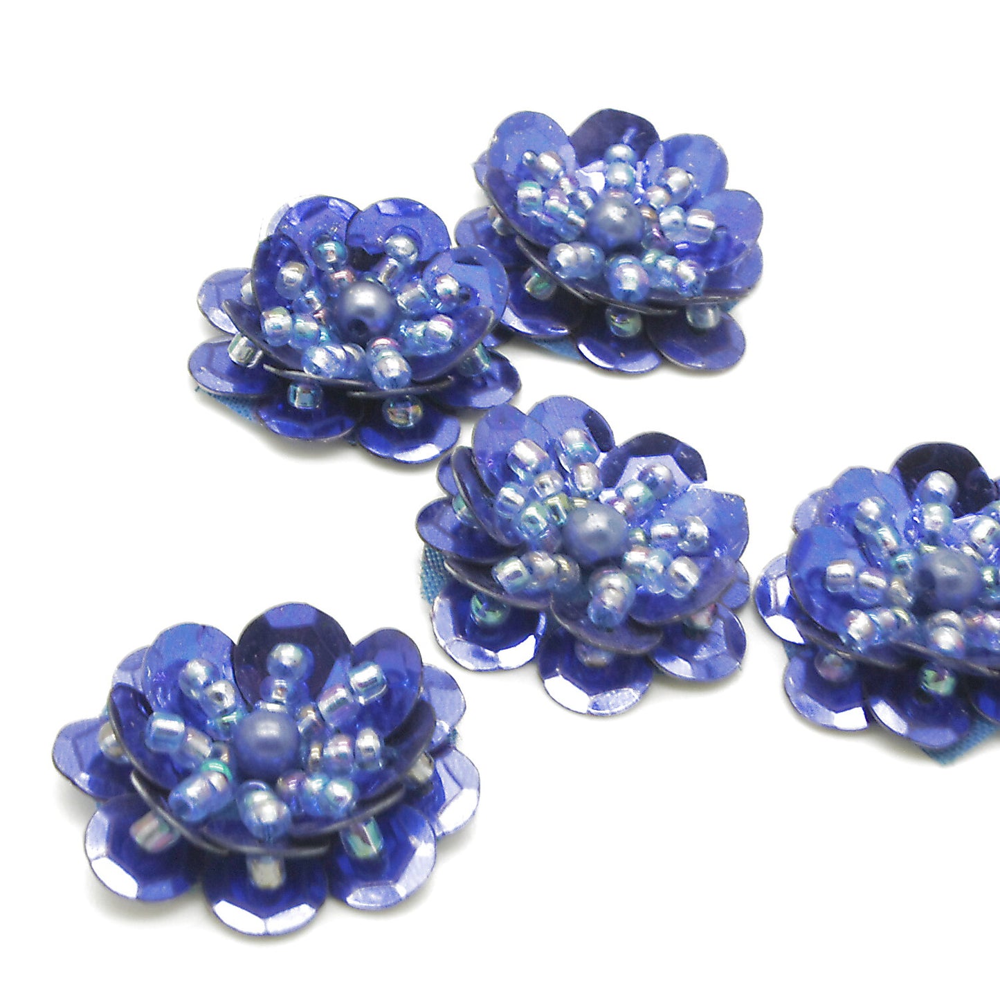 BLUE SEQUIN FLOWER PACK 5 - sarahi.NYC