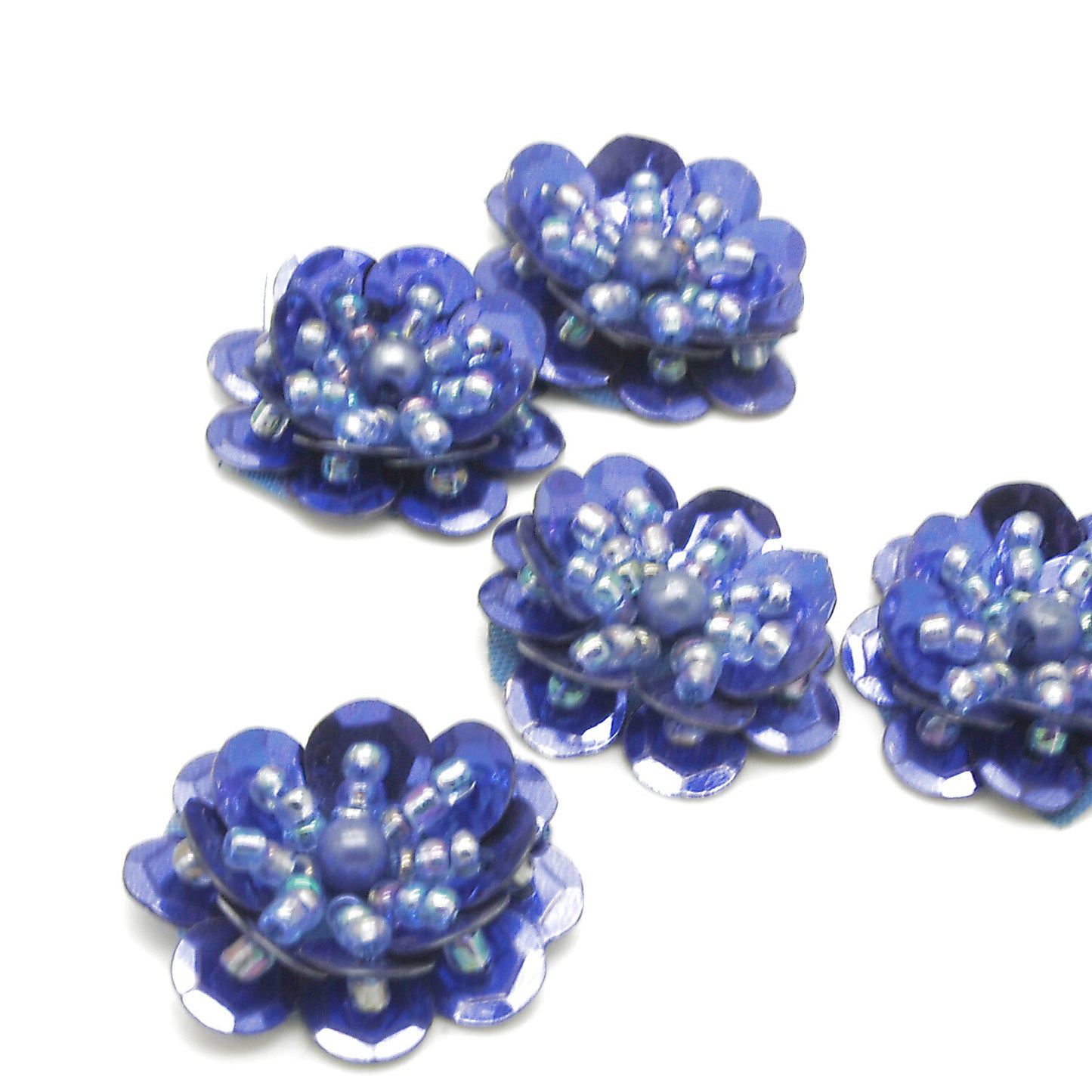 BLUE SEQUIN FLOWER PACK 5 - sarahi.NYC