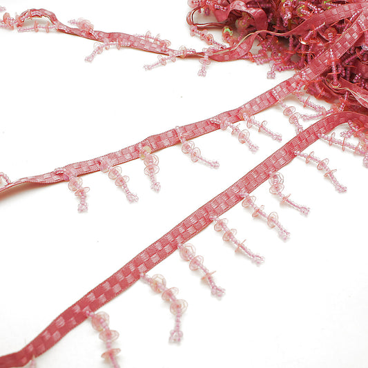 LIGHT PINK BEADED SEQUIN FRINGE - sarahi.NYC