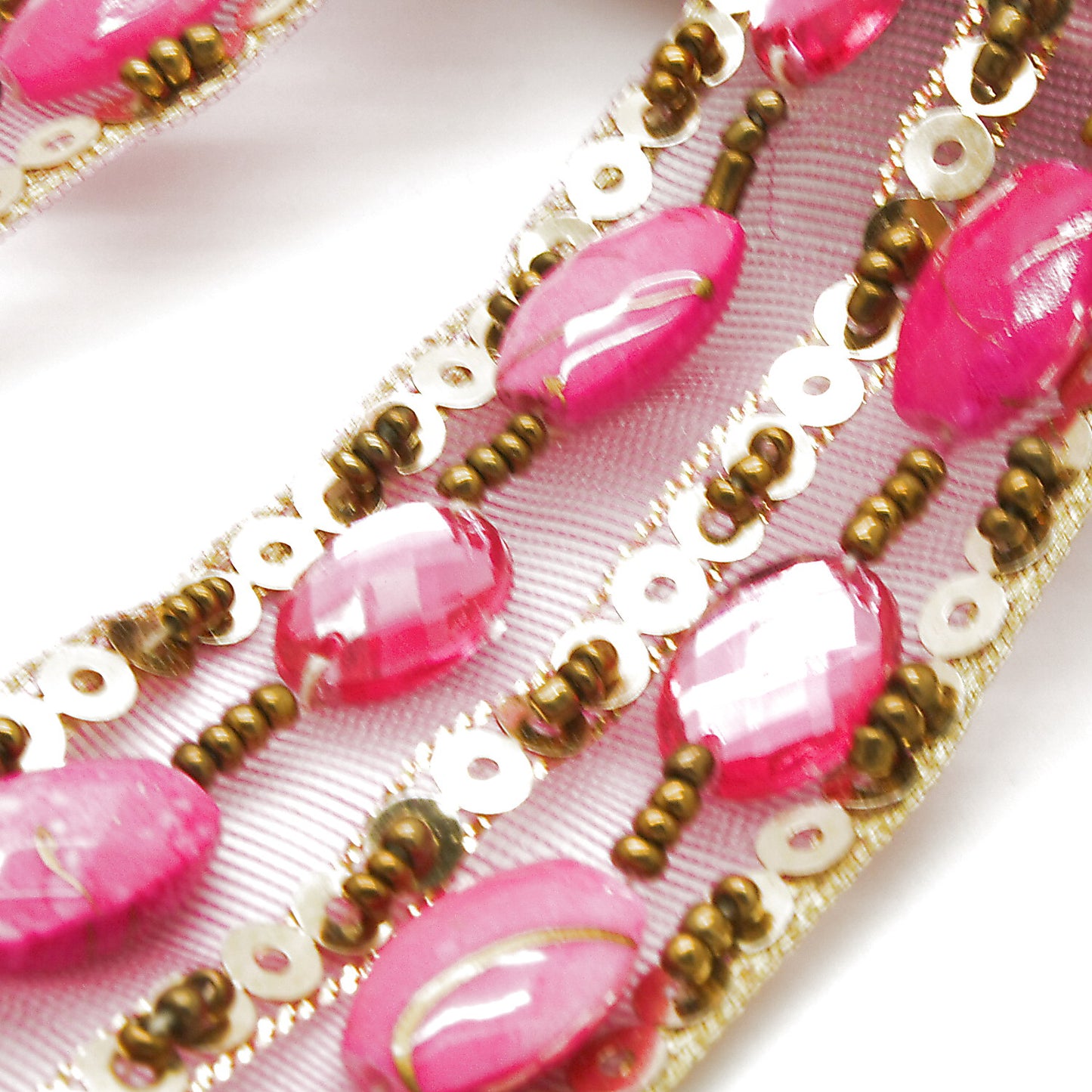 PINK RHINESTONE BEADED TRIM - sarahi.NYC