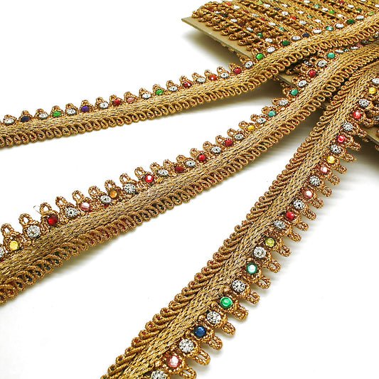 MULTICOLOR RHINESTONE EDGING TRIM - sarahi.NYC