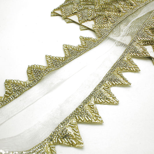 GOLD SILVER CRYSTAL EDGING TRIM - sarahi.NYC