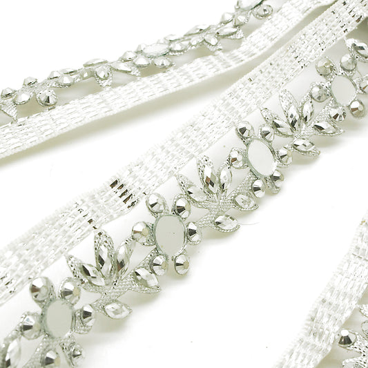 SILVER RHINESTONE EDGING TRIM - sarahi.NYC