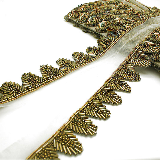 ANTIQUE GOLD BEADED EDGING TRIM - sarahi.NYC