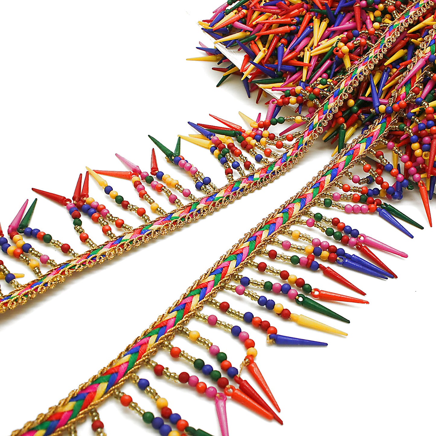 MULTCOLOR FRINGE BEADED TRIM - sarahi.NYC