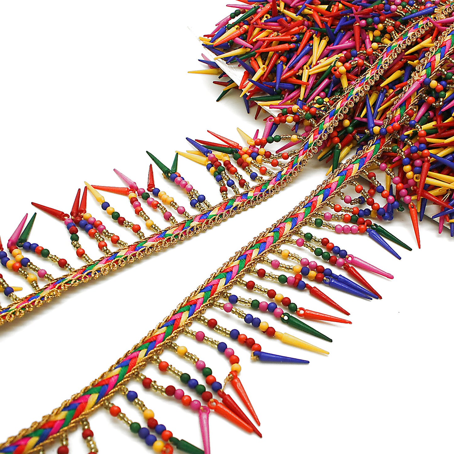 MULTCOLOR FRINGE BEADED TRIM - sarahi.NYC