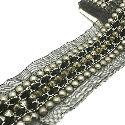 BLACK NET CHAIN METALLIC TRIM