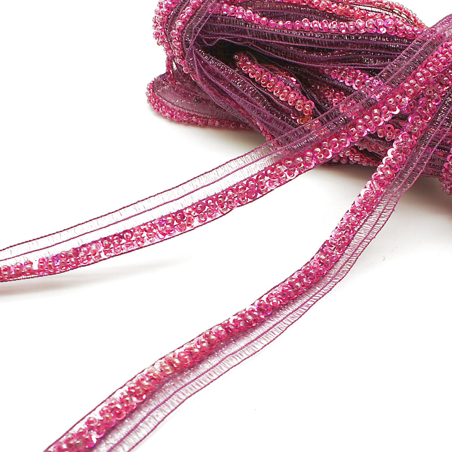 CERISE PINK BEADED TRIM