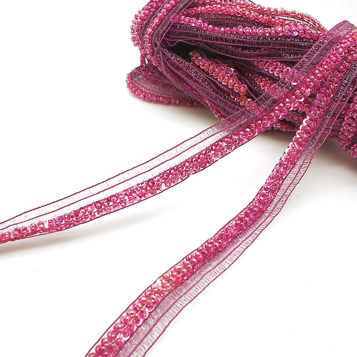 CERISE PINK BEADED TRIM