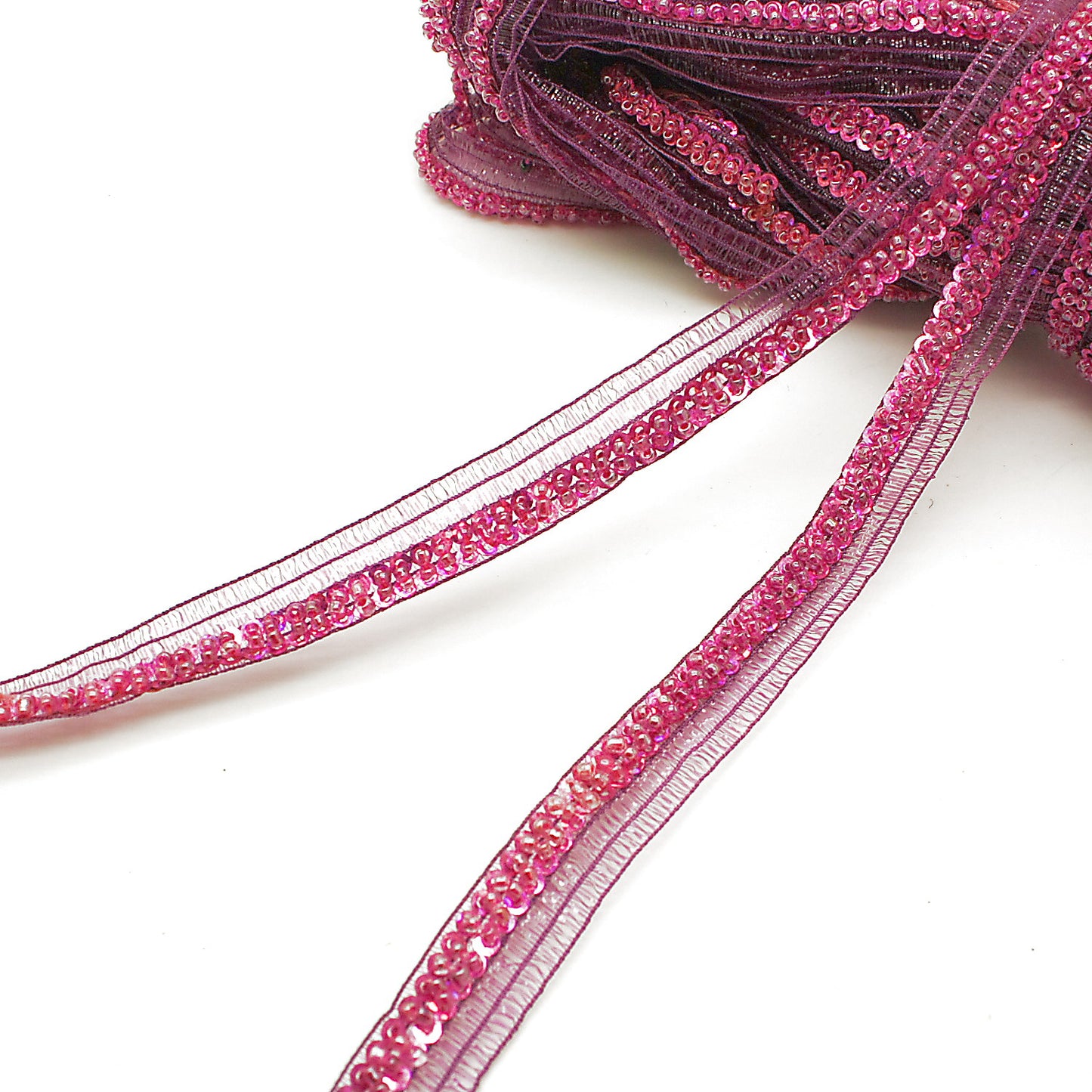 CERISE PINK BEADED TRIM