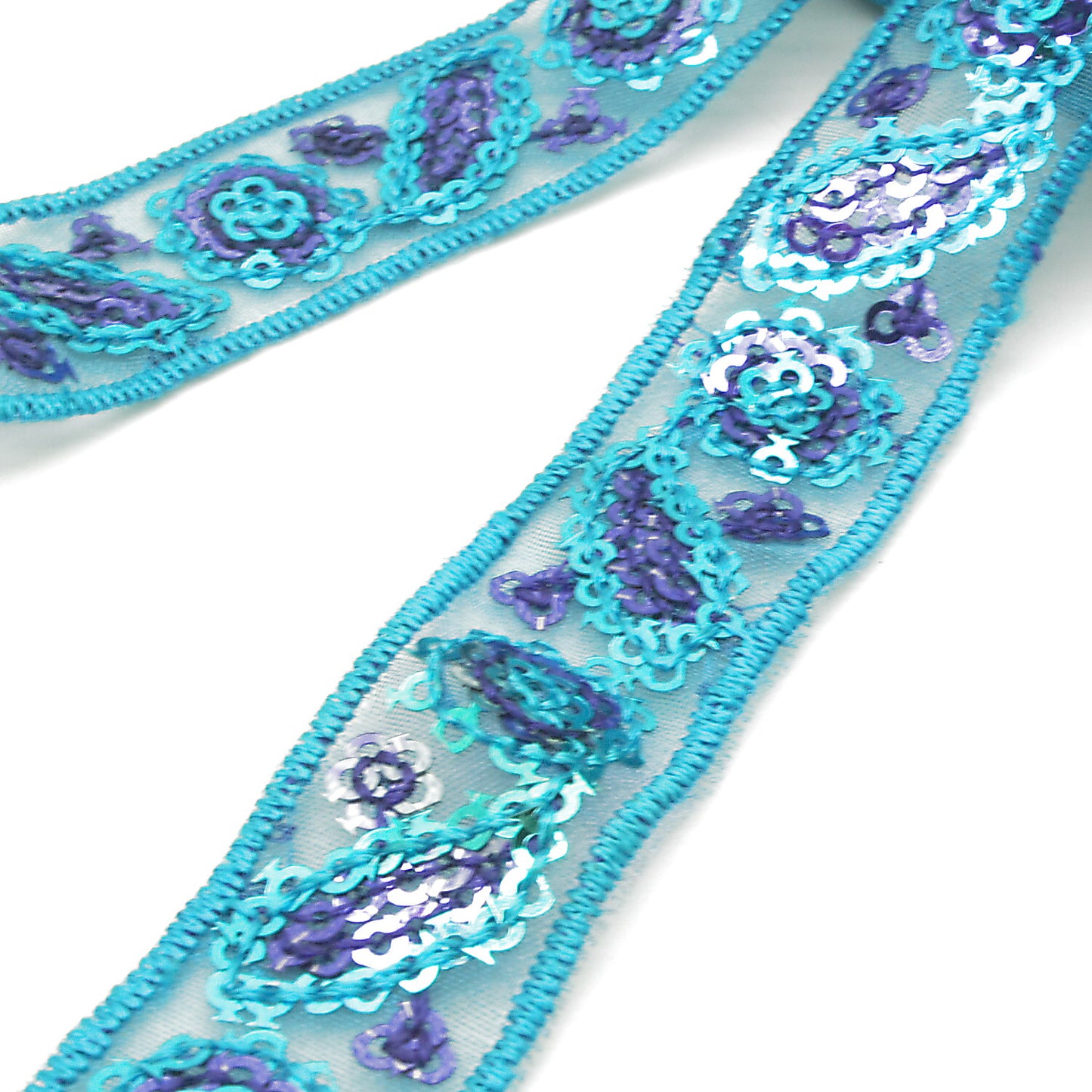 TURQUOISE SEQUIN RIBBON TRIM