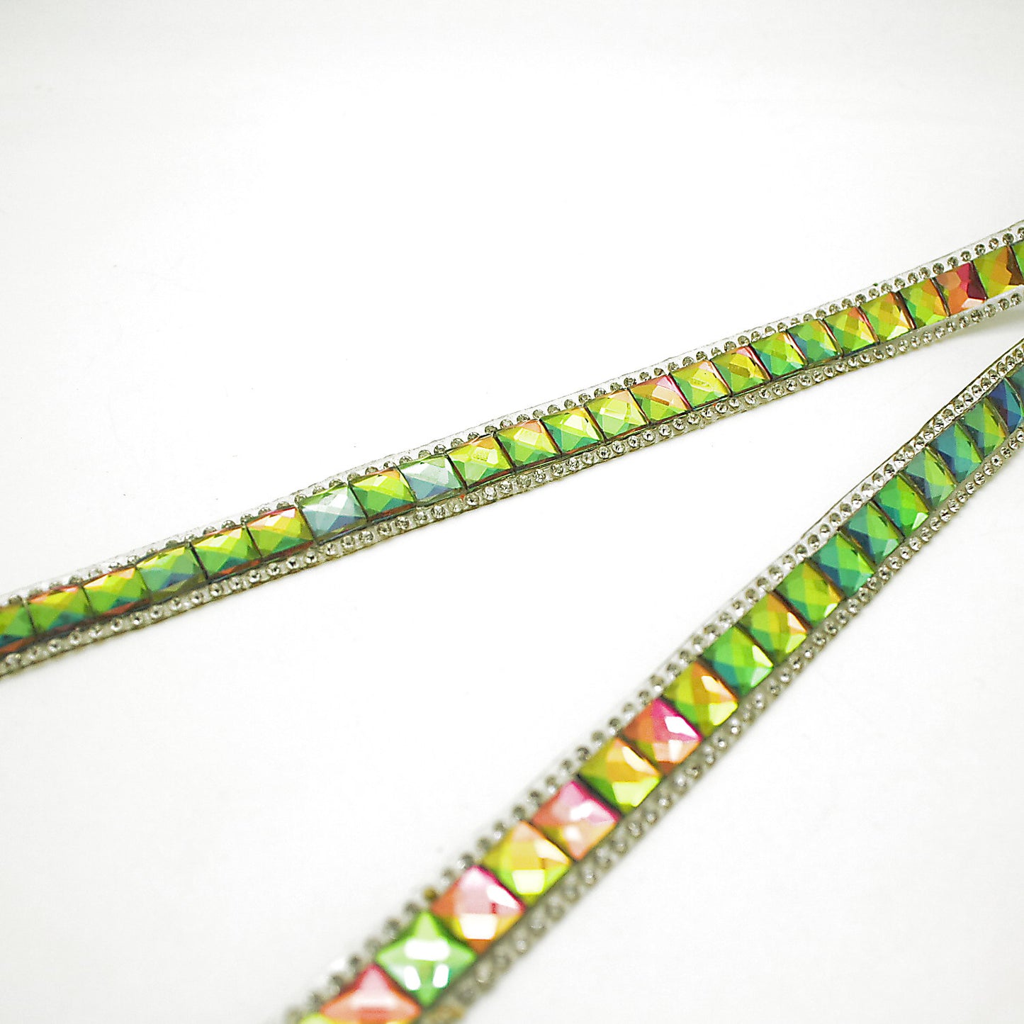 GREEN MULTI STONE HOTFIX TRIM - sarahi.NYC