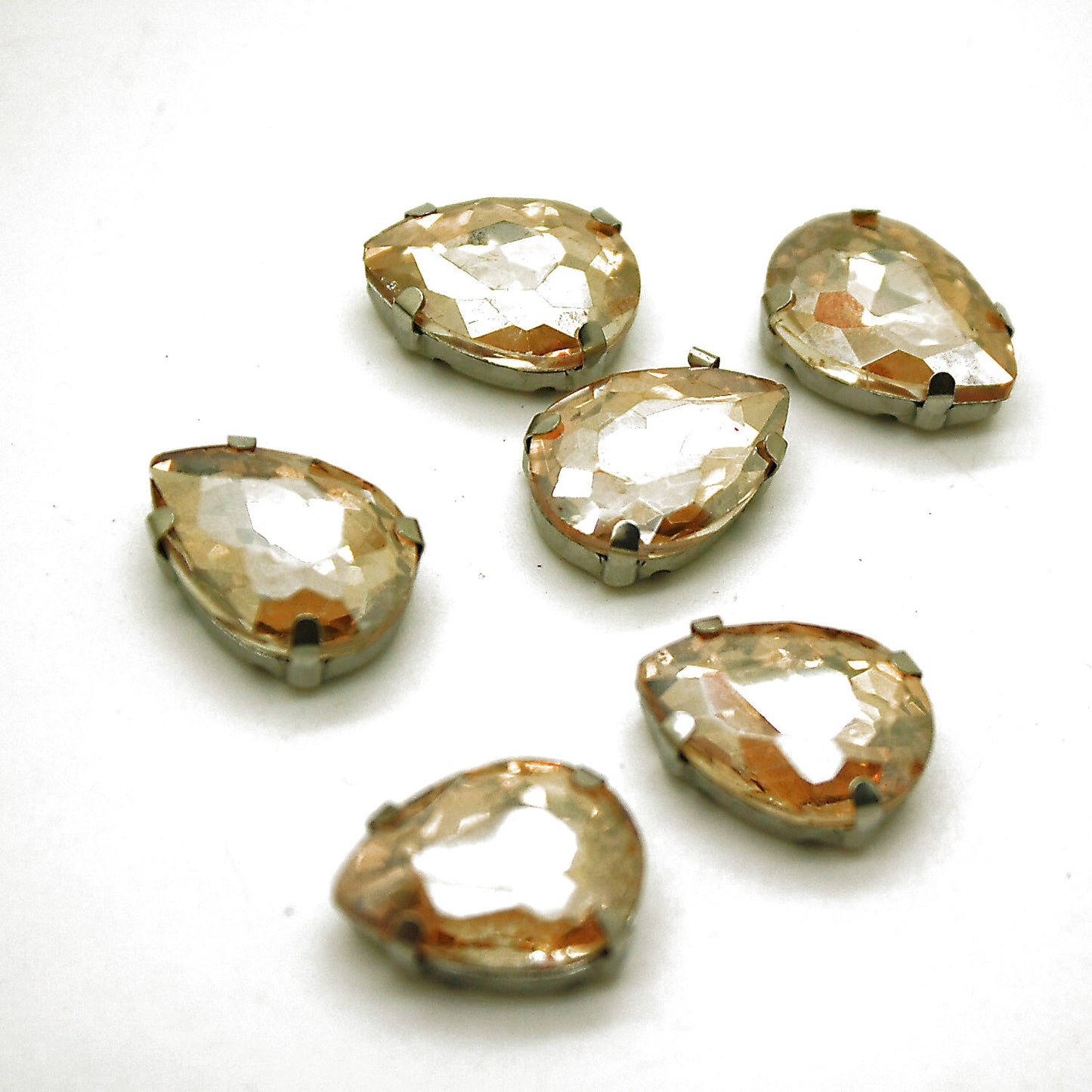 PACK OF 10 - 17mm GOLD TEARDROP RHINESTONES - sarahi.NYC