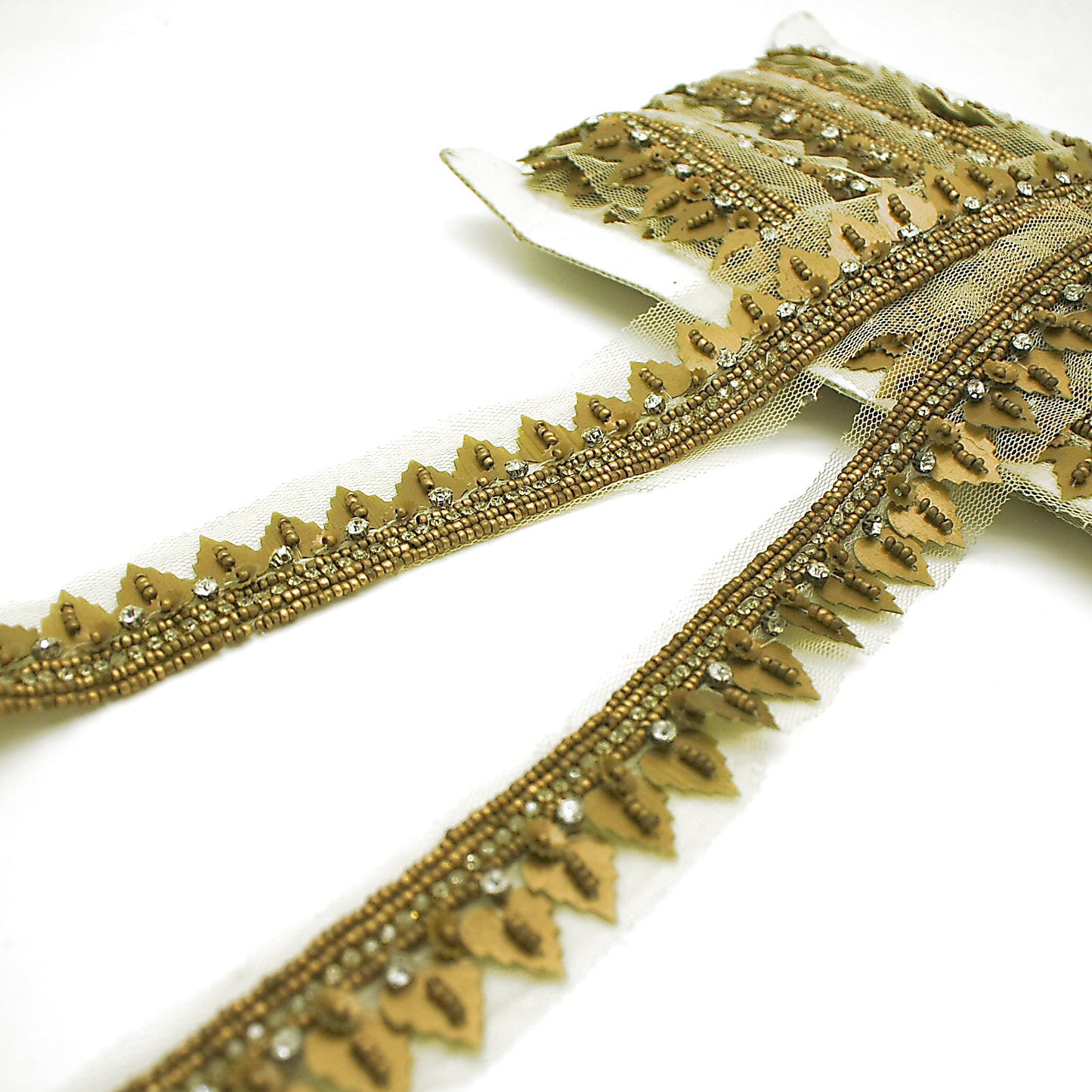 GOLD LEAF BEADED EDGING TRIM - sarahi.NYC