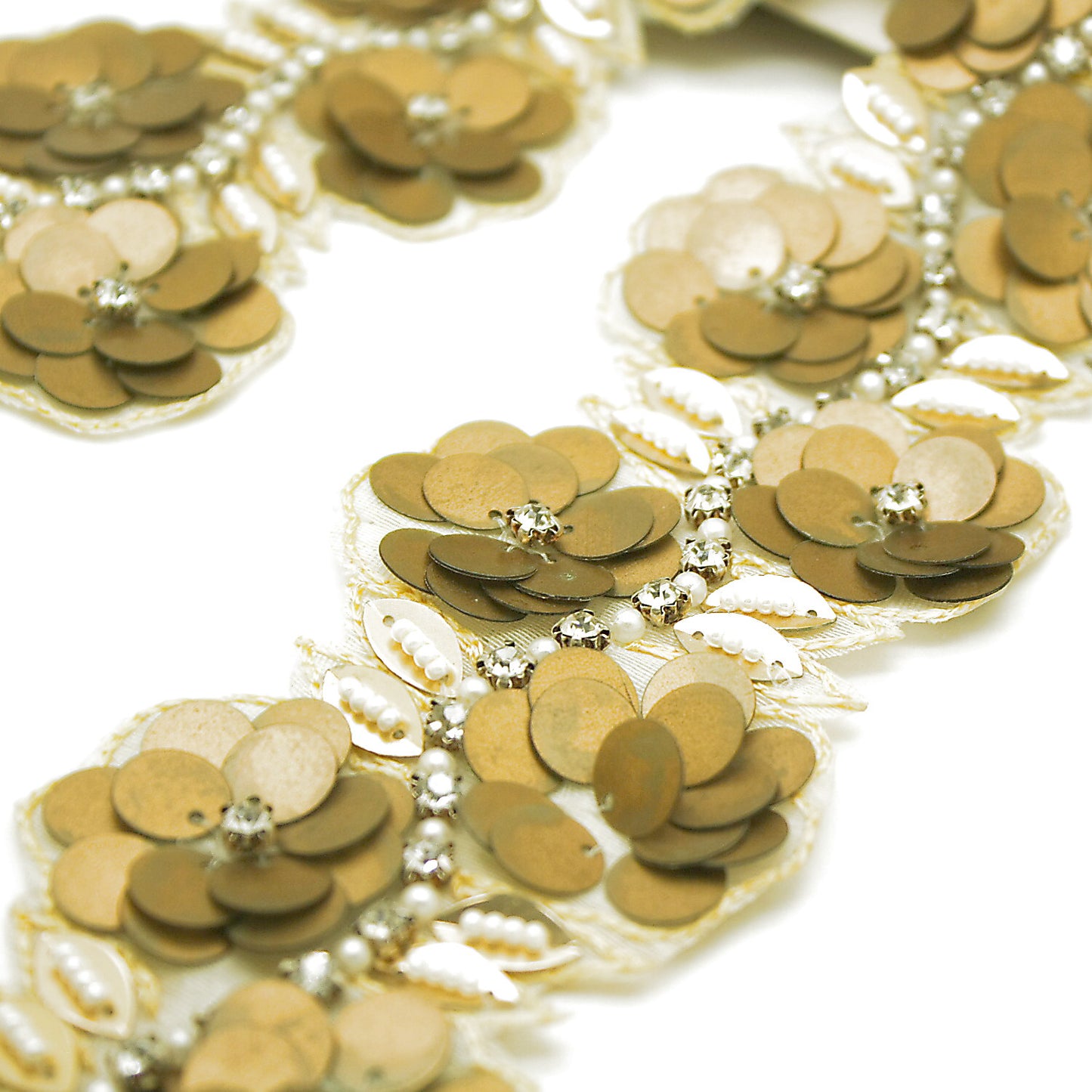 BRONZE SEQUIN FLOWER TRIM - sarahi.NYC