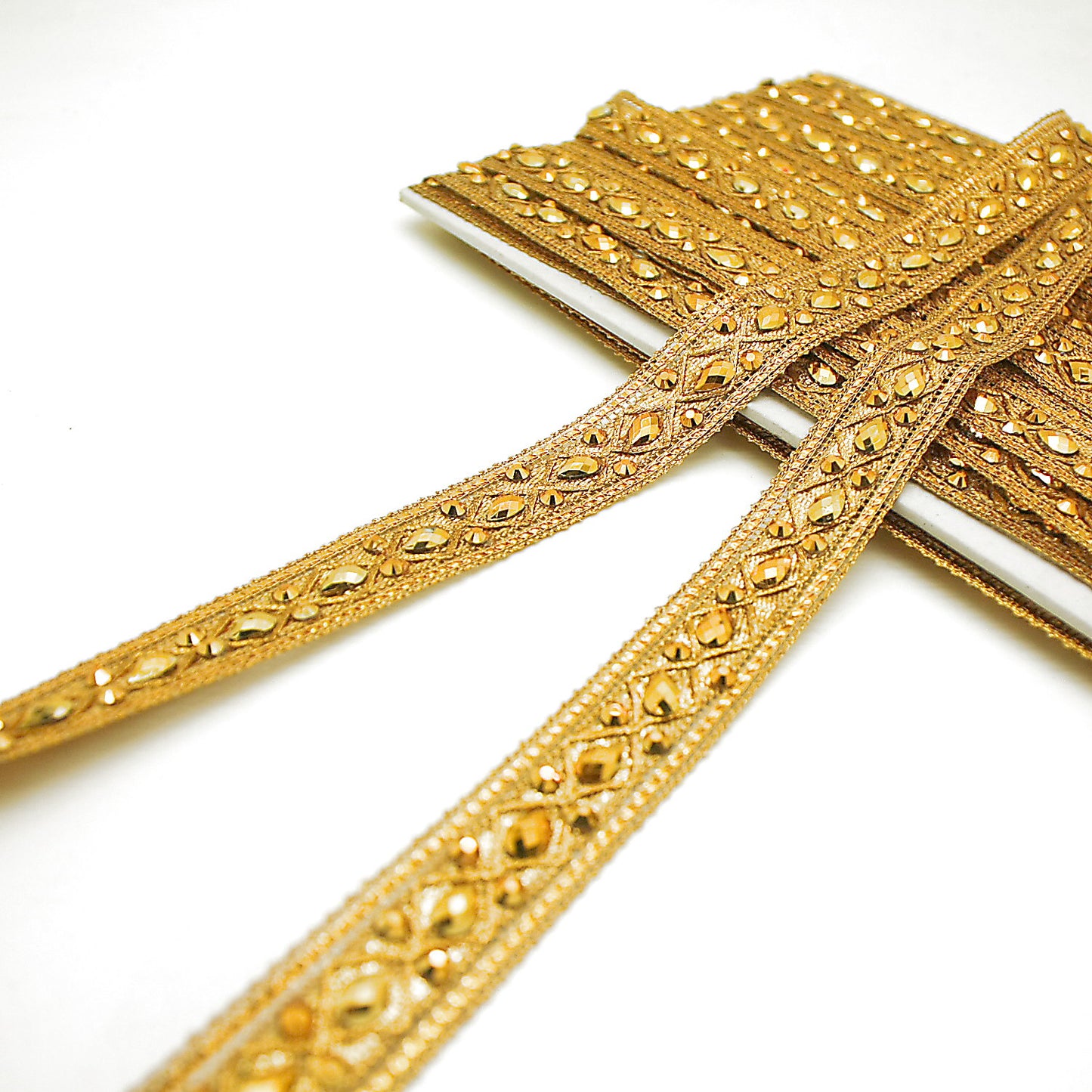 GOLD RHINESTONE RIBBON TRIM - sarahi.NYC