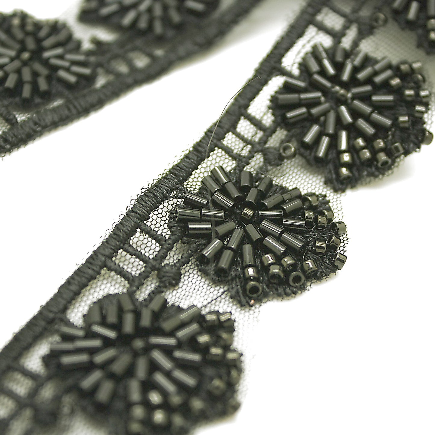 BLACK BEADED LACE TRIM - sarahi.NYC