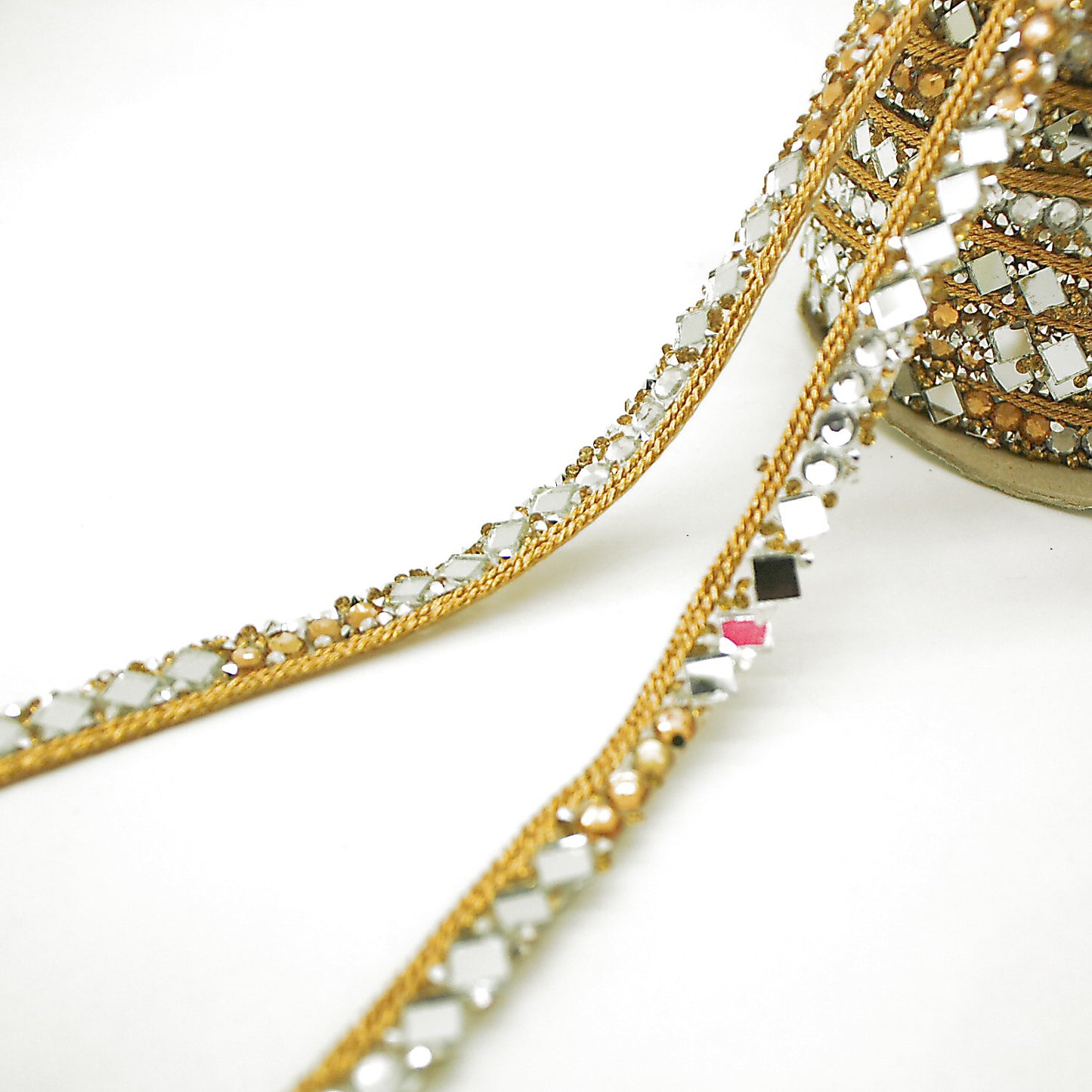 GOLD MIRROR RHINESTONE HOTFIX TRIM - sarahi.NYC