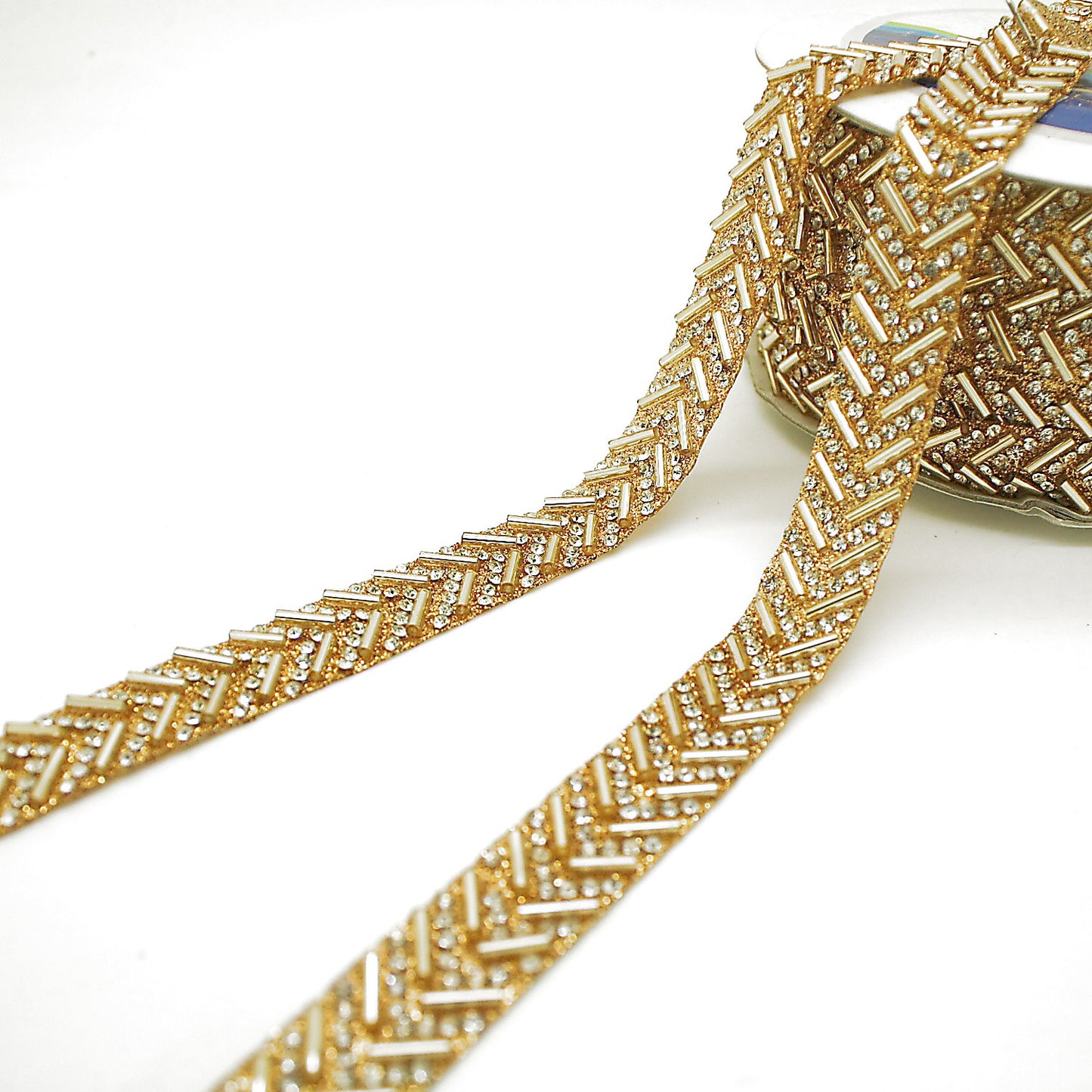 GOLD HOTFIX BEADED TRIM - sarahi.NYC