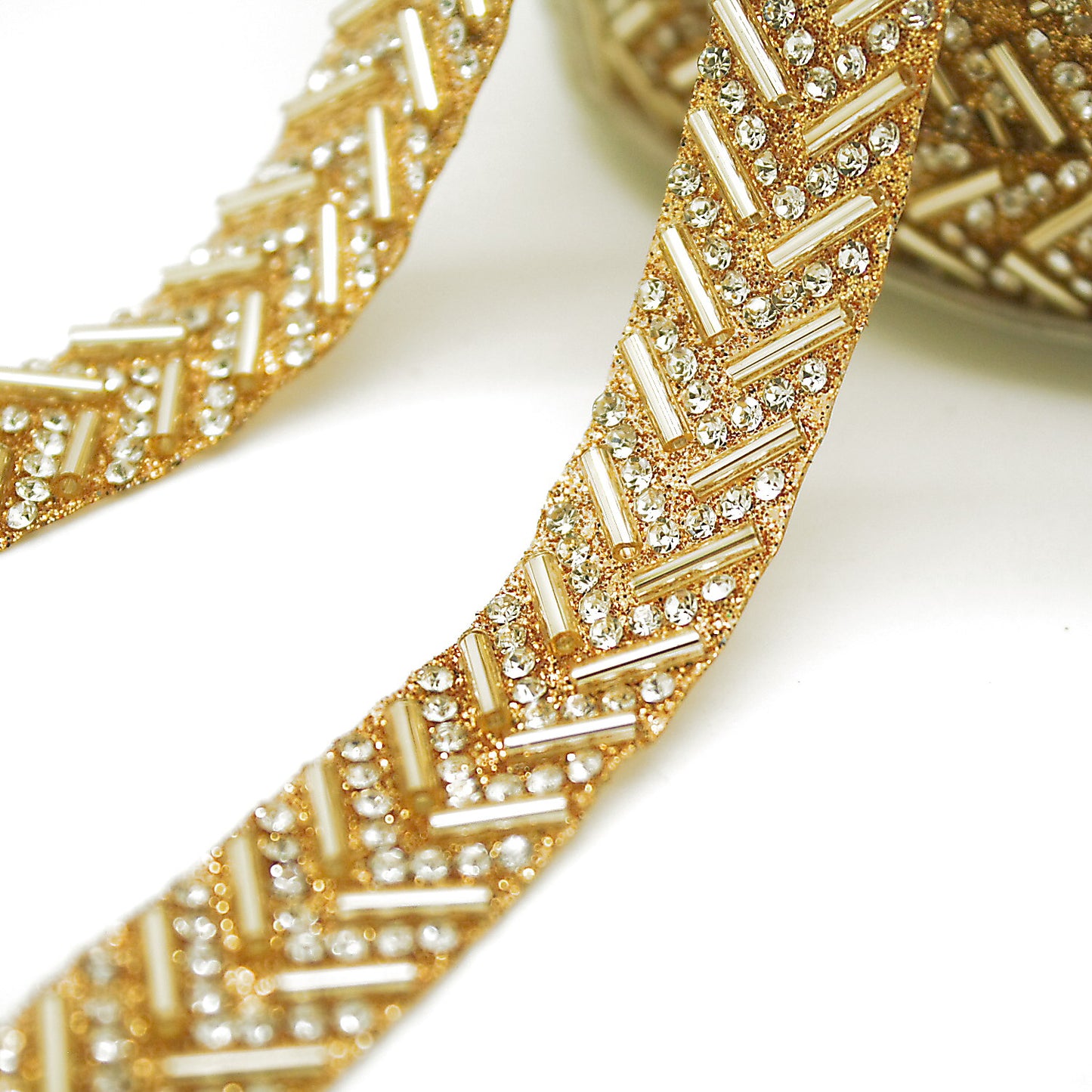 GOLD HOTFIX BEADED TRIM - sarahi.NYC